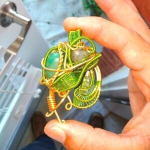 The Hulk wire wrap pendant